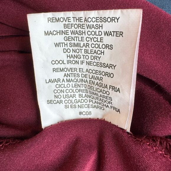 Burgundy Long Sleeve Swing Dress – Size Medium - Picture 7 of 7